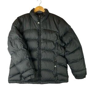 LL Bean Women's Goose Down Puffer Jacket Black Size L Warm Winter Coat Outdoor